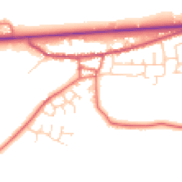 Daytime road noise heatmap for PR3 0SW
