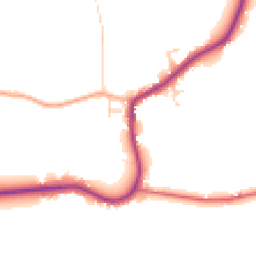Daytime road noise heatmap for PR3 0TJ