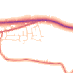 Daytime road noise heatmap for PR3 0UY
