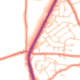 Daytime road noise heatmap for PR3 1DJ