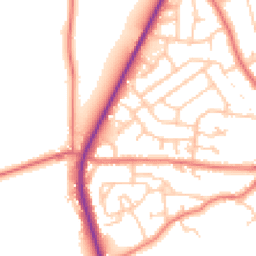 Daytime road noise heatmap for PR3 1XE