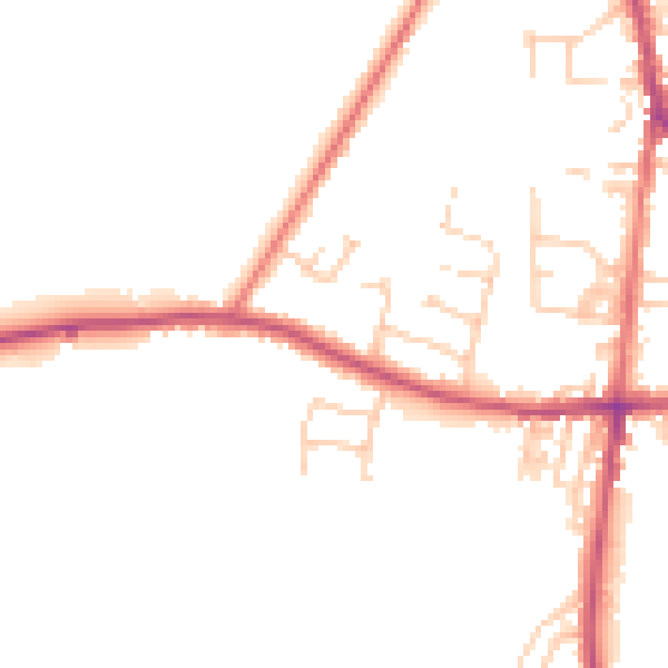 Daytime road noise heatmap for PR3 2AB