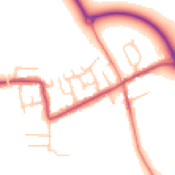 Daytime road noise heatmap for PR3 5JQ