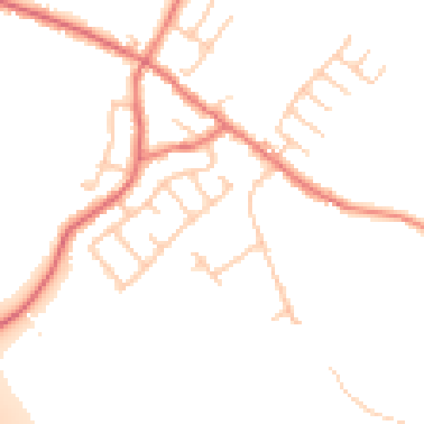 Daytime road noise heatmap for PR5 0AU