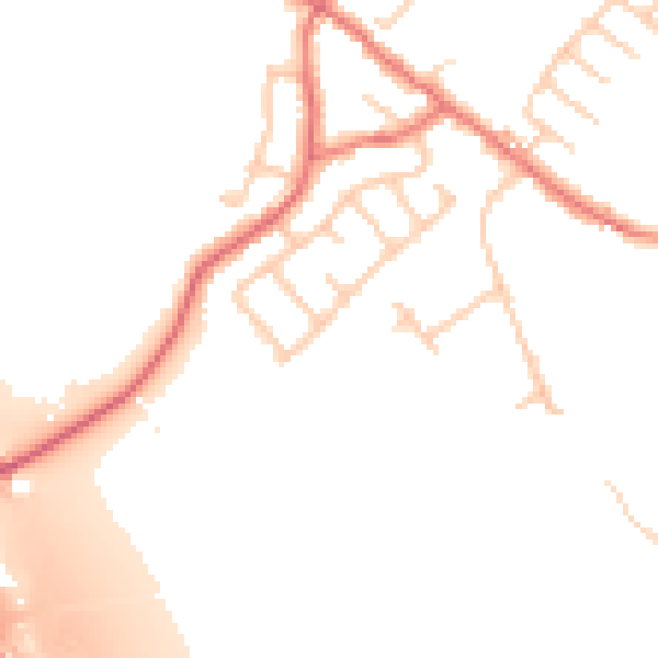 Daytime road noise heatmap for PR5 0AX