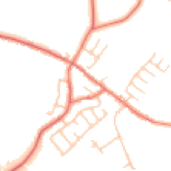 Daytime road noise heatmap for PR5 0BX