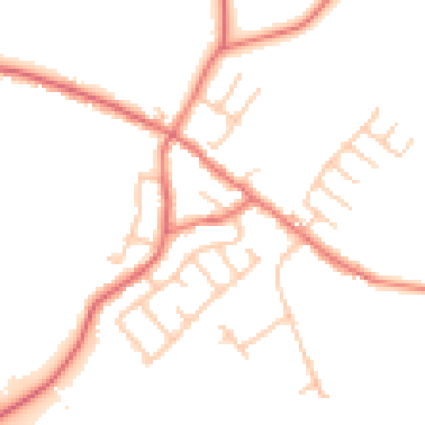 Daytime road noise heatmap for PR5 0FB