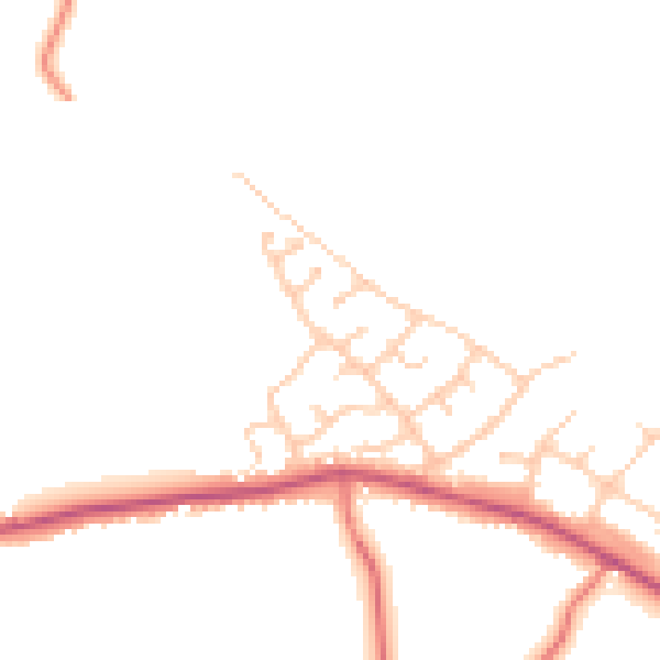 Daytime road noise heatmap for PR5 0LP