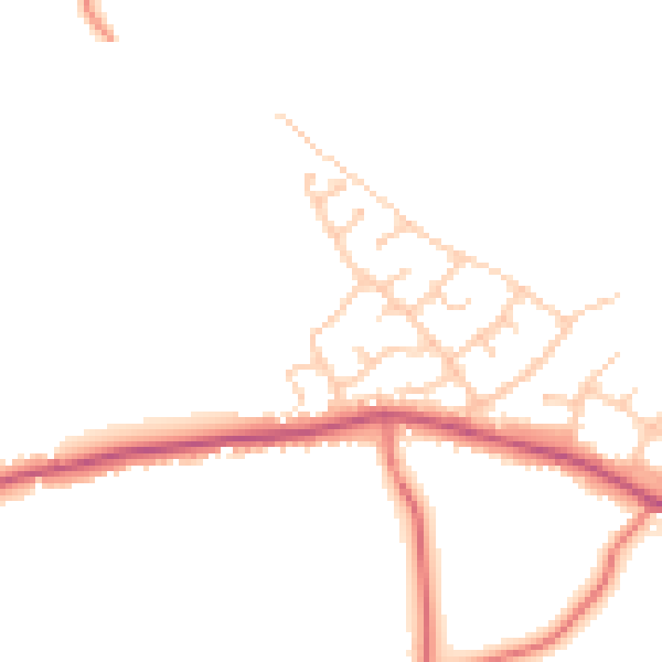 Daytime road noise heatmap for PR5 0LX