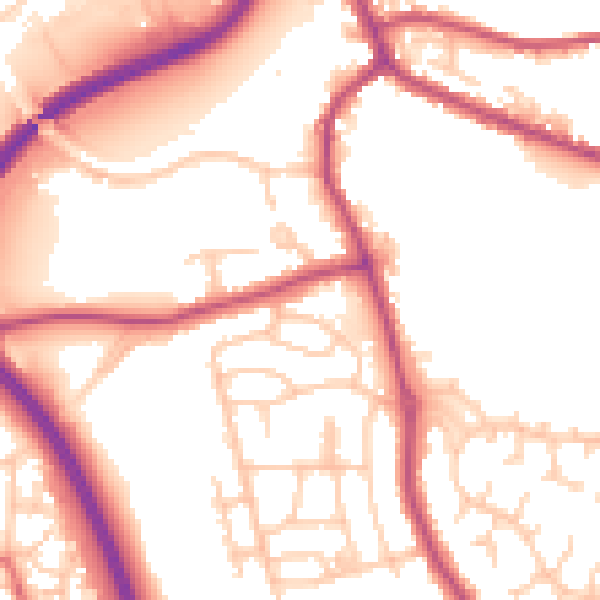Daytime road noise heatmap for PR5 4LA