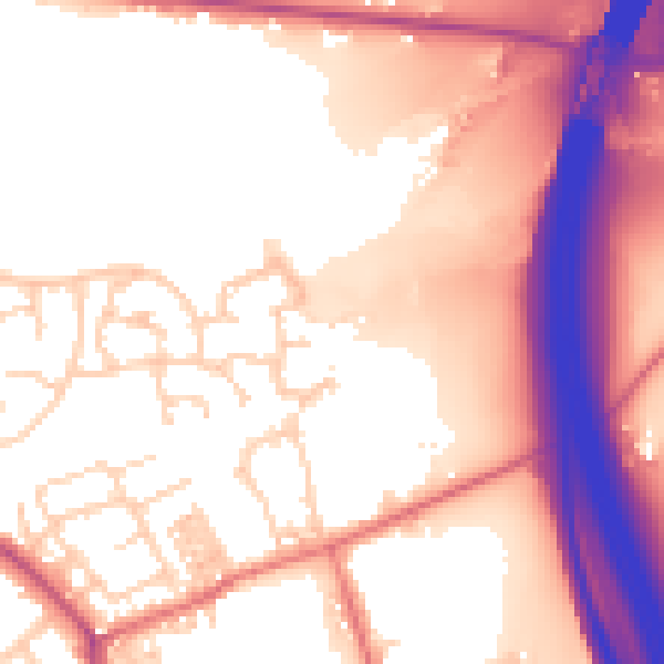 Daytime road noise heatmap for PR5 4NX