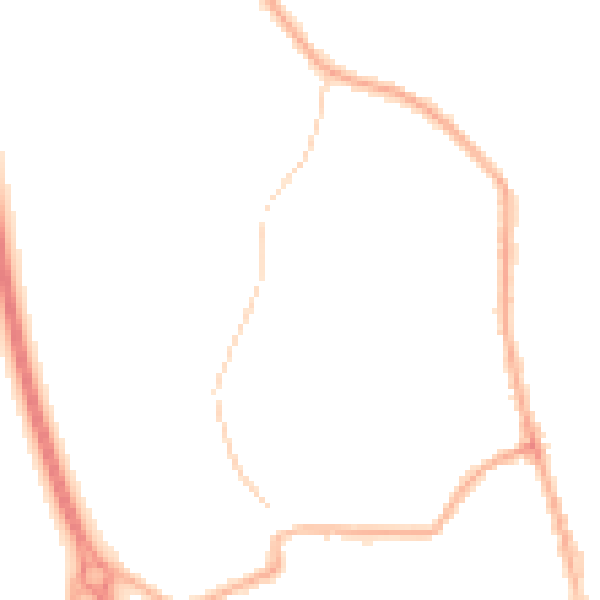 Night-time road noise heatmap for PR5 4RT