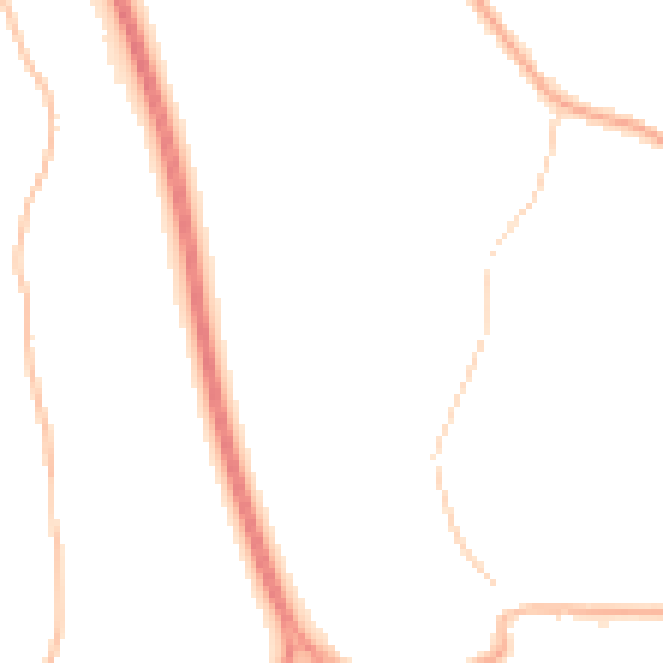 Night-time road noise heatmap for PR5 4TX