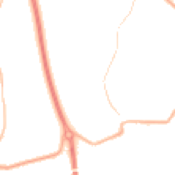 Night-time road noise heatmap for PR5 4UQ