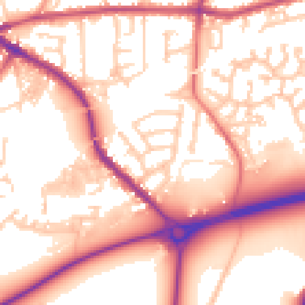 Daytime road noise heatmap for PR5 5LH