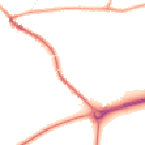 Night-time road noise heatmap for PR5 5LN