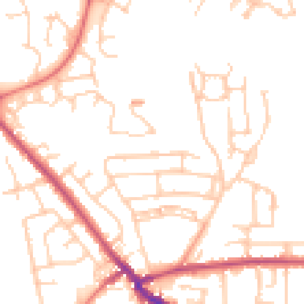 Daytime road noise heatmap for PR5 5TD