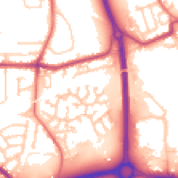 Daytime road noise heatmap for PR5 5YX