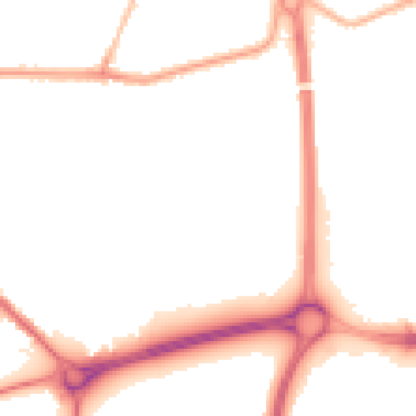 Night-time road noise heatmap for PR5 5YZ