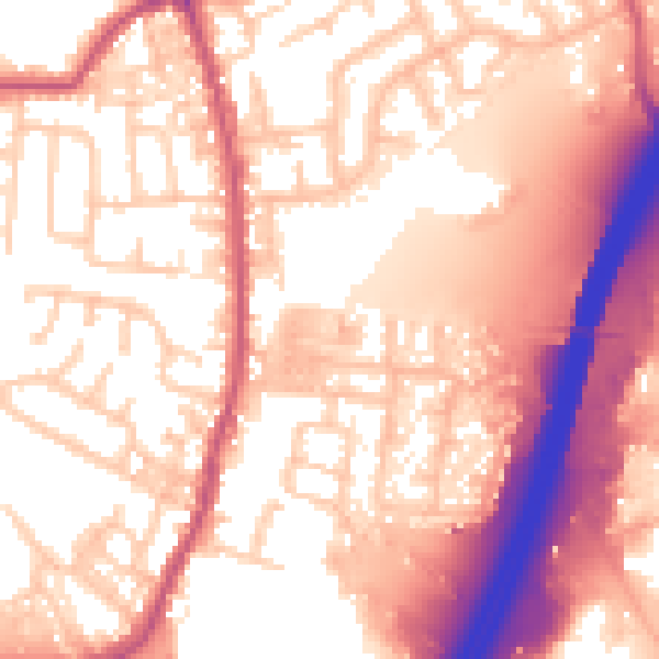 Daytime road noise heatmap for PR5 6LQ