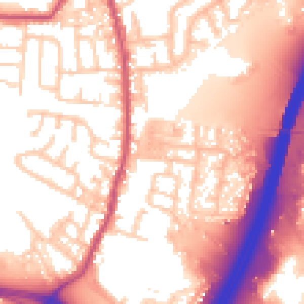 Daytime road noise heatmap for PR5 6NQ