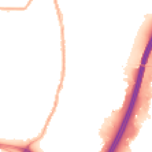 Night-time road noise heatmap for PR5 6NQ