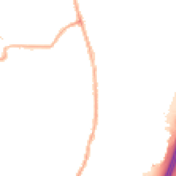 Night-time road noise heatmap for PR5 6RY