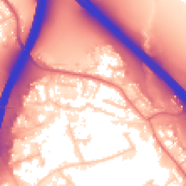Daytime road noise heatmap for PR5 6ZN