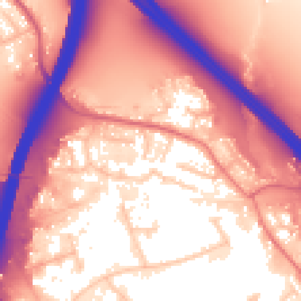 Daytime road noise heatmap for PR5 6ZQ
