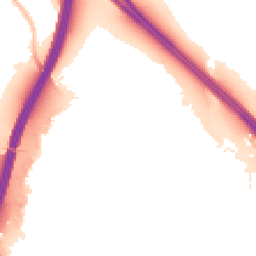 Night-time road noise heatmap for PR5 6ZQ