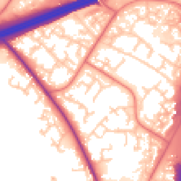 Daytime road noise heatmap for PR5 8BJ