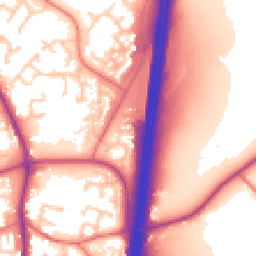 Daytime road noise heatmap for PR5 8BS