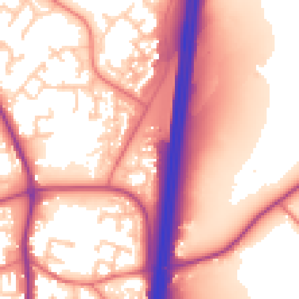 Daytime road noise heatmap for PR5 8BS