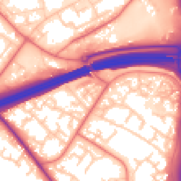Daytime road noise heatmap for PR5 8DS