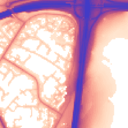 Daytime road noise heatmap for PR5 8EJ