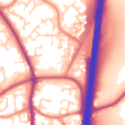 Daytime road noise heatmap for PR5 8EQ