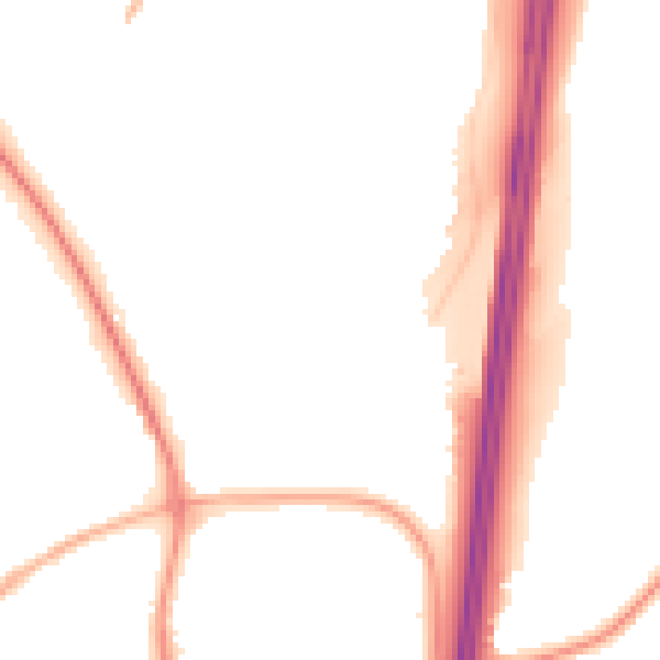 Night-time road noise heatmap for PR5 8HT