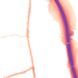 Night-time road noise heatmap for PR6 0AN
