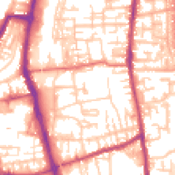 Daytime road noise heatmap for PR6 0AZ