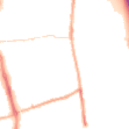 Night-time road noise heatmap for PR6 0BB