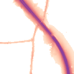 Night-time road noise heatmap for PR6 0BP