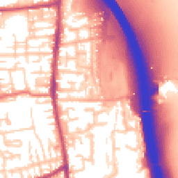 Daytime road noise heatmap for PR6 0BZ