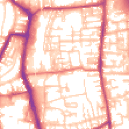 Daytime road noise heatmap for PR6 0DQ