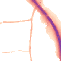 Night-time road noise heatmap for PR6 0DR