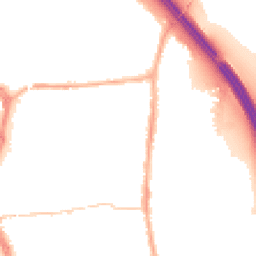 Night-time road noise heatmap for PR6 0DS