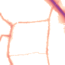 Night-time road noise heatmap for PR6 0DW