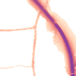 Night-time road noise heatmap for PR6 0DY