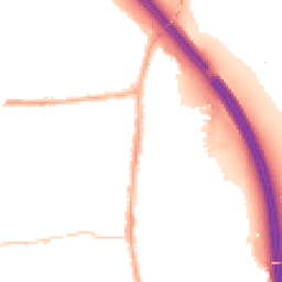 Night-time road noise heatmap for PR6 0DZ