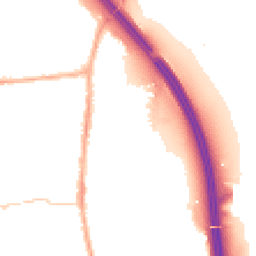 Night-time road noise heatmap for PR6 0EA