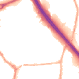Night-time road noise heatmap for PR6 0JP